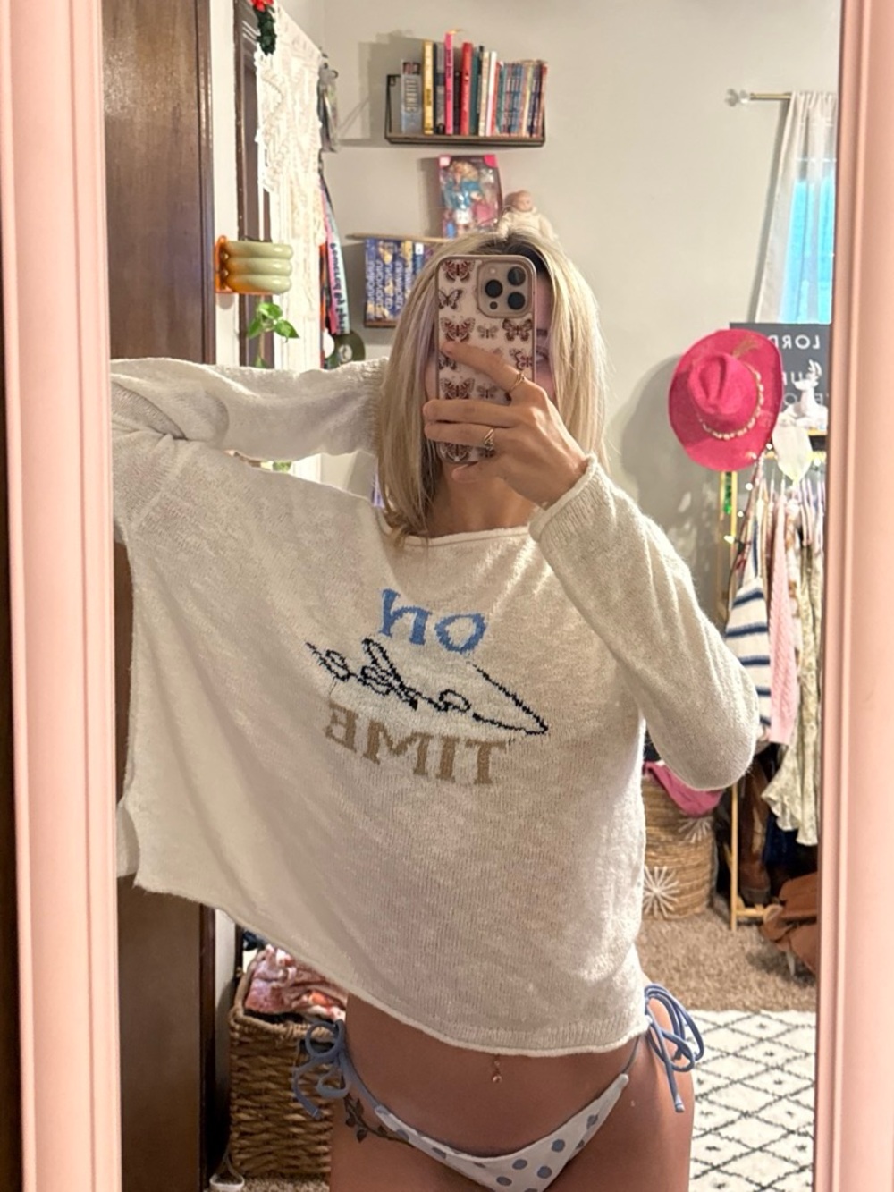 Cozy White 'On Lake Time' Pullover Sweater - Women